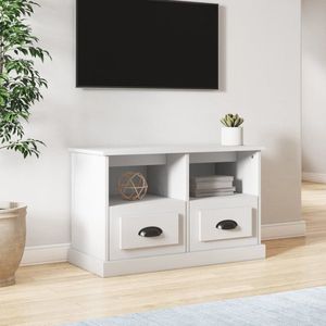 The Living Store - TV-Schrank Weiß 80x35x50 cm Holzwerkstoff - tv Schrank - Holzwerkstoff - Weißer tv Stand - Wohnzimmerschrank - Regal