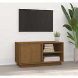 The Living Store Tv-kast - Massief grenenhout - 80 x 35 x 40.5 cm - Honingbruin