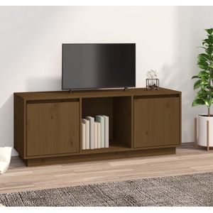 The Living Store TV-meubel Grenenhout Honingbruin 110.5x35x44 cm - praktisch en modern