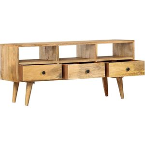 TV-Schrank 110×36×50 cm Massivholz Mango - tv Schrank - Mangoholz - Fernsehtisch - Regal - Sideboard - The Living Store
