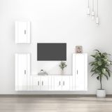 The Living Store Tv-meubel set - 2x 57x34.5x40 cm - 2x 40x34.5x100 cm - 1x 40x34.5x60 cm - Hoogglans wit