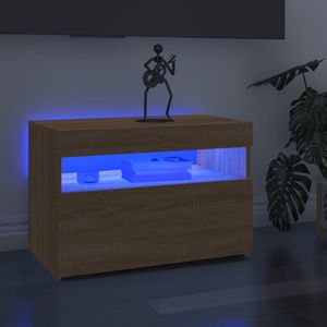 The Living Store Tv-meubelen 2 st LED-verlichting 60x35x40 cm sonoma eikenkleur - Kast