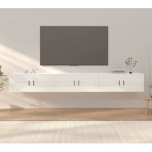 The Living Store TV-wandmeubel - hoogglans wit - 100 x 34.5 x 40 cm - voldoende opbergruimte