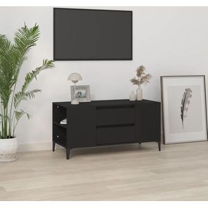The Living Store Industrieel tv-meubel - 102 x 44.5 x 50 cm - Zwart