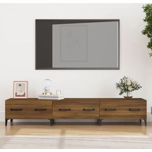 The Living Store TV-meubel Modern Bruineiken 150x34.5x30 cm - Stevig Hout - Voldoende opbergruimte