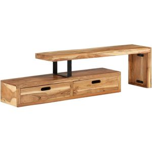 The Living Store Houten TV-meubel - Acaciahout - 112 x 30 x 40 cm - antieke stijl