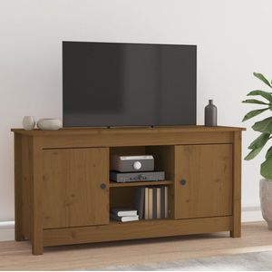 The Living Store tv-kast Grenenhout - 103 x 36.5 x 52 cm - honingbruin