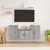 The Living Store Televisiekastenset - TV-meubel 57x34.5x40 cm - 2x TV-meubel 40x34.5x60 cm - Grijs Sonoma Eiken