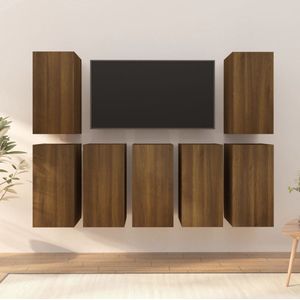 TV-Schränke 7 Stk. Braun Eichen-Optik 30,5x30x60 Holzwerkstoff - TV-Schrank - Wandregal - Fernsehschrank - Regal - Wohnraumgestaltung - The Living