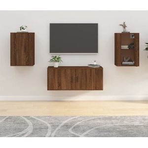 The Living Store TV-wandmeubel - TV-kast - 40 x 34.5 x 60 cm - Bruineiken