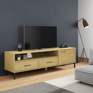 The Living Store OSLO TV-meubel - Houten televisiekast - 158 x 40 x 46.5 cm - Bruin