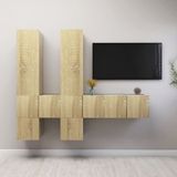 The Living Store Hangende tv-kasten - spaanplaat - 30.5 x 30 x 30 cm / 30.5 x 30 x 90 cm / 60 x 30 x 30 cm - Sonoma Eiken