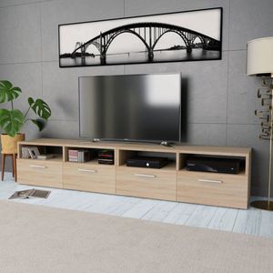 The Living Store 2 Stk. TV-Schränke Holzwerkstoff 95x35x36 cm Eiche - TV-Schrank - Holzwerkstoff - Eichefarben - Wohnraum - Schlafzimmer
