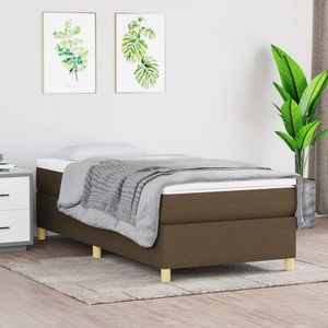 Maison Chic - The Living Store Boxspringbett mit Matratze Dunkelbraun 100x200 cm Stoff - Boxspringbett - Doppelbett - Bettsystem - Lattenrost