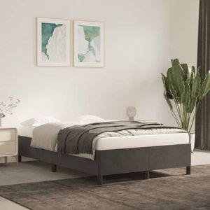 The Living Store Bedframe zonder matras 120x200 cm fluweel donkergrijs - Donker Grijs Bedframe - Fluweel Bedframe - Tweepersoons Bedframe - Boxspring Bedframe - Luxe Bedframe
