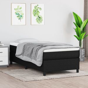 The Living Store Boxspringbed - Comfort - Bedframe 203 x 80 x 35 cm - Bedmatras 80 x 200 x 20 cm - Bedtopmatras 80 x 200 x 5 cm - Kleur- zwart/wit