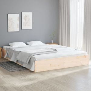 The Living Store Houten Bedframe - Moderne slaapkamer - 150 x 200 cm - Hoogwaardig massief grenenhout