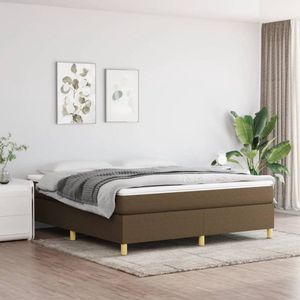 The Living Store Boxspring met matras stof donkerbruin 180x200 cm - Boxspringbed - Donkere Bruine Boxspring - Boxspring Frame - Tweepersoons Bed - Pocketed Spring Mattress