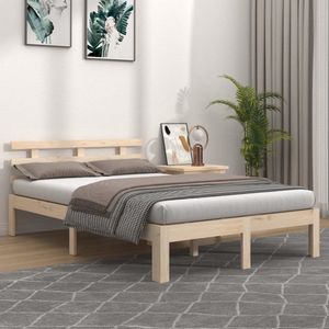 The Living Store Bedframe Grenenhout - 205.5 x 203.5 x 69.5 cm - Stabiel en Comfortabel - Geschikt voor matras 200 x 200 cm - Onbehandeld hout
