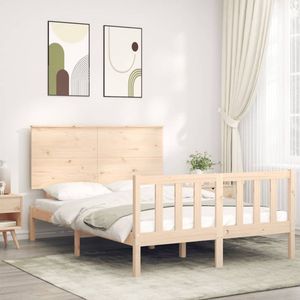 The Living Store Houten Bedframe - Massief Grenenhout - 205.5 x 125.5 x 82.5 cm - Onbehandeld