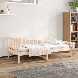 The Living Store Slaapbank Logeerbed - Massief grenenhout - 3-zijdig bedhek - Gelat ontwerp - Veelzijdig bed - Extra opbergruimte - 193.5 x 96 x 68.5 cm - Geschikte matras- 90 x 190 cm