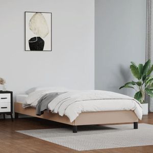 The Living Store Bedframe Cappuccino - Kunstleer - Multiplex - 203x93x25 cm - Geschikt voor 90x200 cm matras