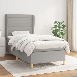 Boxspringbett mit Matratze Hellgrau 80x200 cm Stoff - Boxspringbett - Betten - Schlafräume - Doppelbett - Einzelbett - The Living Store