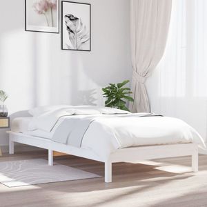 The Living Store Bed Classic Pine - 212 x 111.5 x 26 cm - White