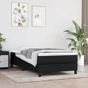 The Living Store Bedframe zonder matras 90x190 cm stof zwart - Boxspring Frame - Bed Frame - Tweepersoons Bed - Slaapcomfort - Design Bed