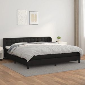 The Living Store Boxspring met matras kunstleer zwart 200x200 cm - Boxspring - Boxspringbed - Slaapcomfort - Tweepersoonsbed - Zithoogte