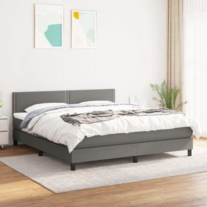 The Living Store Boxspringbed - Comfort - Bed - 203x180x78/88 cm - Donkergrijs