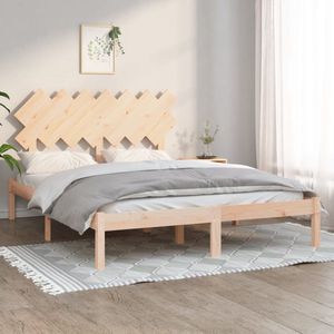 The Living Store Bedframe Houten - Grenenhout Massief - 195.5 x 145.5 x 31 cm - Comfortabel Hoofdeinde - Geschikt voor Matras 140 x 190 cm - Montagehandleiding inclusief