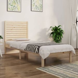 The Living Store Massivholzbett 90x190 cm - Holzbett - Massivholzbette - Kiefernholzbette - Einzelbett - Bettgestell