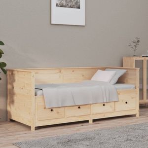 The Living Store Tagesbett ohne Matratze 75x190 cm Massivholz Kiefer - Holzbett - Kiefernholzbett - Tagesbett - Schlafsofa - Gästebett