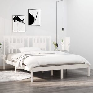 The Living Store Bed Grenenhout - Classic s - Bedframes - 205.5 x 166 x 100 cm - Wit