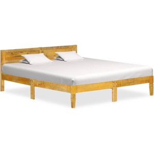 The Living Store Massief Mangohouten Bedframe - Tweepersoons - 160 x 200 cm - Naturel