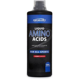 Performance - Amino Liquid (Cherry - 1000 ml) - BCAA - Proteine - Eiwit - Vitamine B6 - Aminozuren - Vloeibaar