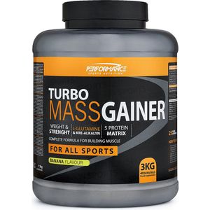 Turbo Mass Gainer (Banana - 3000 gram) - Performance - Weight gainer - Mass gainer - Sportvoeding - 40 shakes