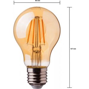 Tsong - LED Filament lamp dimbaar - E27 A60 - 5W vervangt 50W - 2200K extra warm wit licht