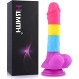 Fantasy Rainbow Sugar Zuignap Dildo  22 cm