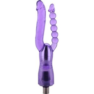 Dubbele geribbelde 3XLR dildo voor voor Auxfun Basic Seksmachine 23 cm