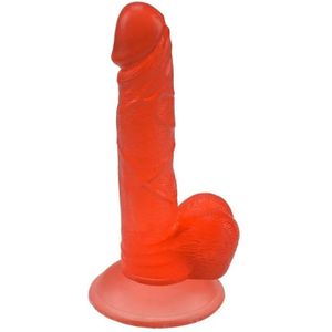 Jelly Zuignap Dildo Rood