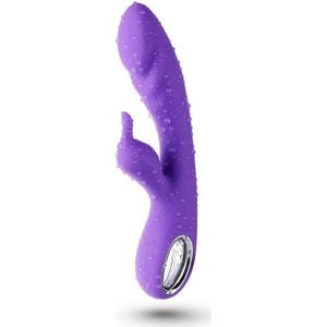 Verwarmde Rabbit Vibrator 100% Waterproof Medisch Goedgekeurde Siliconen Dubbele Motor