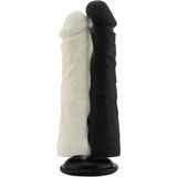 Dubbele Dildo Zwart Wit Opzetstuk 19 cm KlicLok®