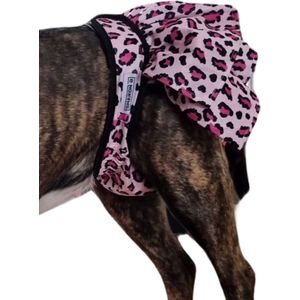 Loopsheidrokje Luipaard roze - Maat M - Loopsheidbroekje - Voor honden - Hondenluier - Heupopvang 28-33 cm - Herbruikbaar - Wasbaar - Uniek rokjes model voor stijlvolle loopse teefjes