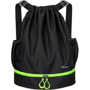 Ryaco Opvouwbare Rugzak - Lichtgewicht Rugzak - Waterdicht - Backpack - Outdoor/Festivals/Strand - Zwart & Neon Groen