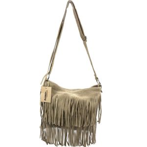 Back to the Sixties Suede Franje tas (beige)