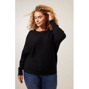 Miss Etam Plus - Letizia - Ribgebreide Trui - Zwart - Grote Maten