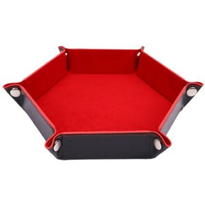 Dobbelsteenbak zes hoekig - dice tray - dobbelbeker -  yathzee - dobbelbak - rood