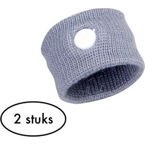 Set van 2 bandjes tegen Wagenziekte - wagenziekte bandjes - tegen misselijkheid - wagen ziek - grijs